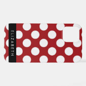 Red Polka Dots, Polka Dot Pattern, Jouw naam iPhone Hoesje (Achterkant horizontaal)