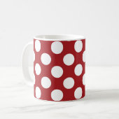 Red Polka Dots, Polka Dot Pattern, Jouw naam Koffiemok (Voorkant links)