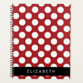Red Polka Dots, Polka Dot Pattern, Jouw naam Planner (Voorkant)