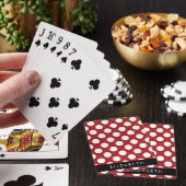 Red Polka Dots, Polka Dot Pattern, Jouw naam Pokerkaarten (Insitu)