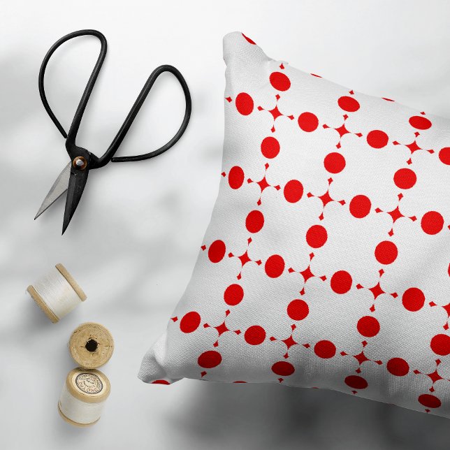 Red Polka Dots, Polka Dot Pattern, Stippen, gedopt Accent Kussen (Creator heeft geüpload)