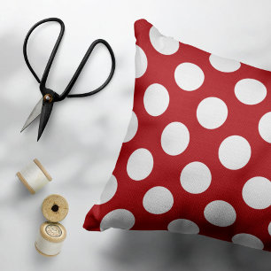 Red Polka Dots, Polka Dot Pattern, Stippen, gedopt Accent Kussen