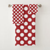 Red Polka Dots, Polka Dot Pattern, Stippen, gedopt Bad Handdoek (Insitu)