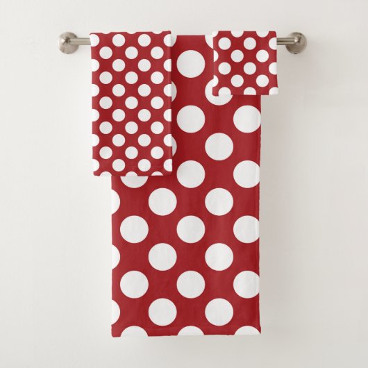 Red Polka Dots, Polka Dot Pattern, Stippen, gedopt Bad Handdoek (Insitu)
