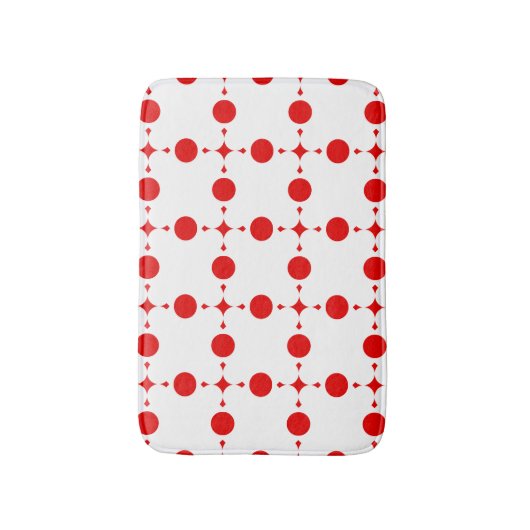 Red Polka Dots, Polka Dot Pattern, Stippen, gedopt Badmat (Voorkant Verticaal)