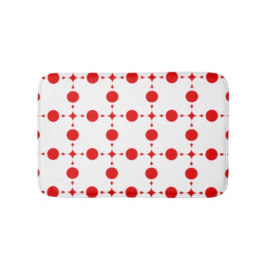 Red Polka Dots, Polka Dot Pattern, Stippen, gedopt Badmat (Voorkant)