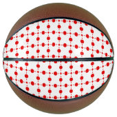 Red Polka Dots, Polka Dot Pattern, Stippen, gedopt Basketbal (Voorkant)