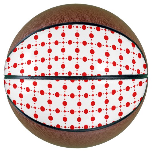 Red Polka Dots, Polka Dot Pattern, Stippen, gedopt Basketbal (Voorkant)