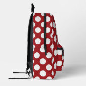 Red Polka Dots, Polka Dot Pattern, Stippen, gedopt Bedrukte Rugzak (Links)