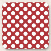 Red Polka Dots, Polka Dot Pattern, Stippen, gedopt Bier Onderzetter (Voorkant)