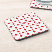 Red Polka Dots, Polka Dot Pattern, Stippen, gedopt Bier Onderzetter (Linkerzijde)