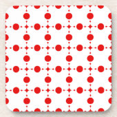 Red Polka Dots, Polka Dot Pattern, Stippen, gedopt Bier Onderzetter (Voorkant)
