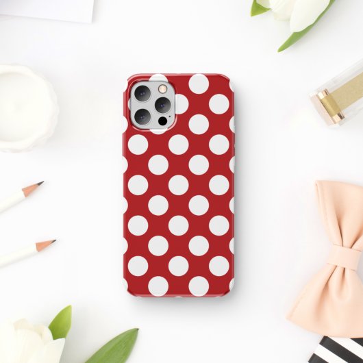 Red Polka Dots, Polka Dot Pattern, Stippen, gedopt Case-Mate iPhone Case