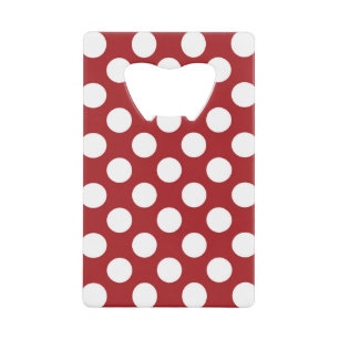 Red Polka Dots, Polka Dot Pattern, Stippen, gedopt Creditkaart Flessenopener