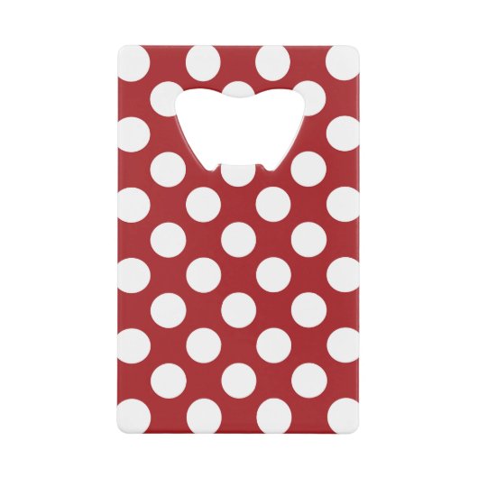 Red Polka Dots, Polka Dot Pattern, Stippen, gedopt Creditkaart Flessenopener (Voorkant)