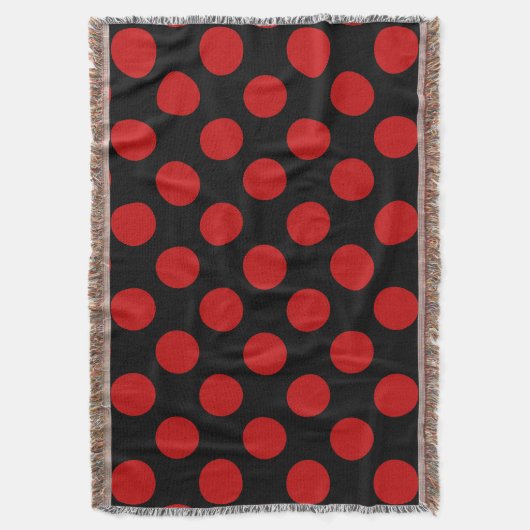 Red Polka Dots, Polka Dot Pattern, Stippen, gedopt Deken (Voorkant Verticaal)