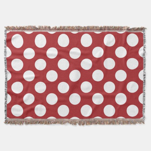 Red Polka Dots, Polka Dot Pattern, Stippen, gedopt Deken (Voorkant)