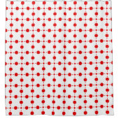 Red Polka Dots, Polka Dot Pattern, Stippen, gedopt Douchegordijn (Voorkant)
