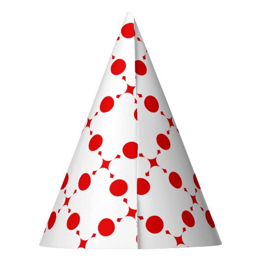 Red Polka Dots, Polka Dot Pattern, Stippen, gedopt Feesthoedjes (Achterkant)
