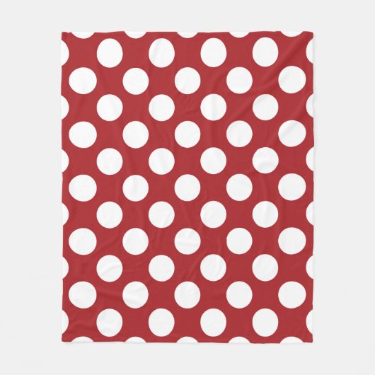 Red Polka Dots, Polka Dot Pattern, Stippen, gedopt Fleece Deken (Voorkant)
