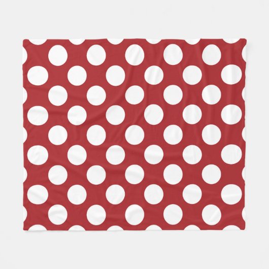 Red Polka Dots, Polka Dot Pattern, Stippen, gedopt Fleece Deken (Voorkant (Horizontaal))