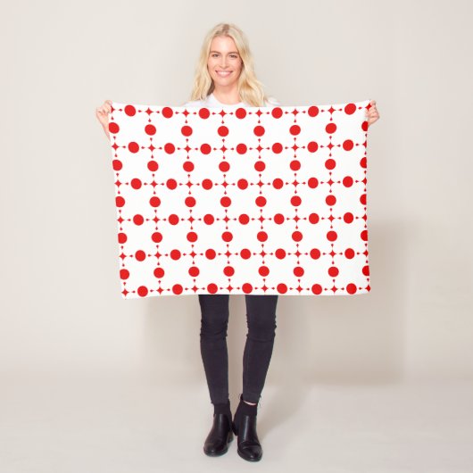 Red Polka Dots, Polka Dot Pattern, Stippen, gedopt Fleece Deken (In situ)