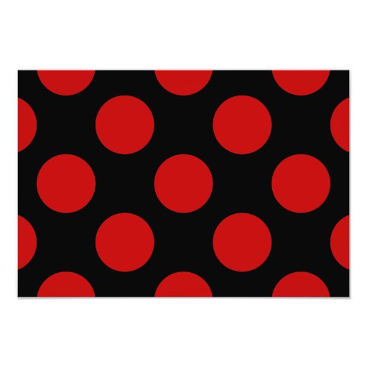 Red Polka Dots, Polka Dot Pattern, Stippen, gedopt Foto Afdruk (Voorkant)