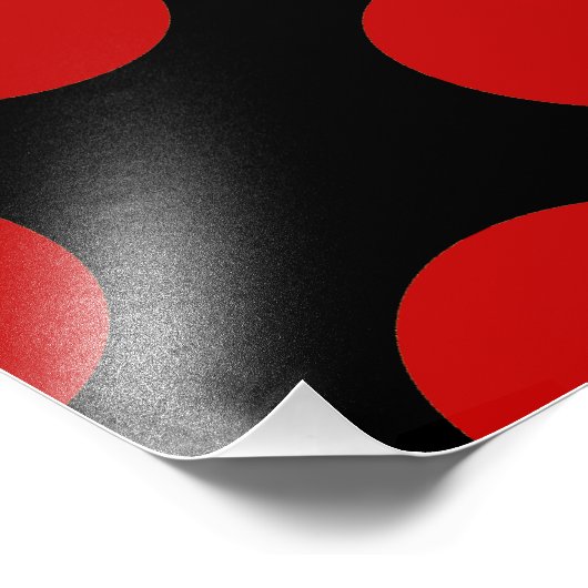 Red Polka Dots, Polka Dot Pattern, Stippen, gedopt Foto Afdruk (Hoek)