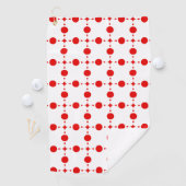 Red Polka Dots, Polka Dot Pattern, Stippen, gedopt Golfhanddoek (Insitu)