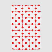Red Polka Dots, Polka Dot Pattern, Stippen, gedopt Golfhanddoek (Voorkant)