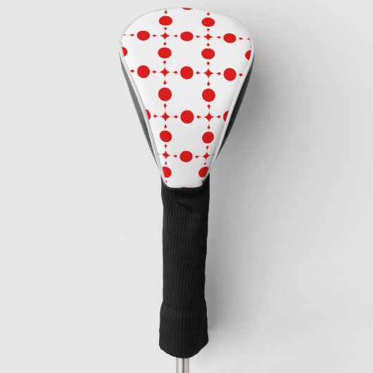 Red Polka Dots, Polka Dot Pattern, Stippen, gedopt Golfheadcover (Voorkant)