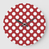 Red Polka Dots, Polka Dot Pattern, Stippen, gedopt Grote Klok (Voorkant)
