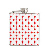 Red Polka Dots, Polka Dot Pattern, Stippen, gedopt Heupfles (Voorkant)