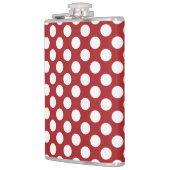 Red Polka Dots, Polka Dot Pattern, Stippen, gedopt Heupfles (Links)