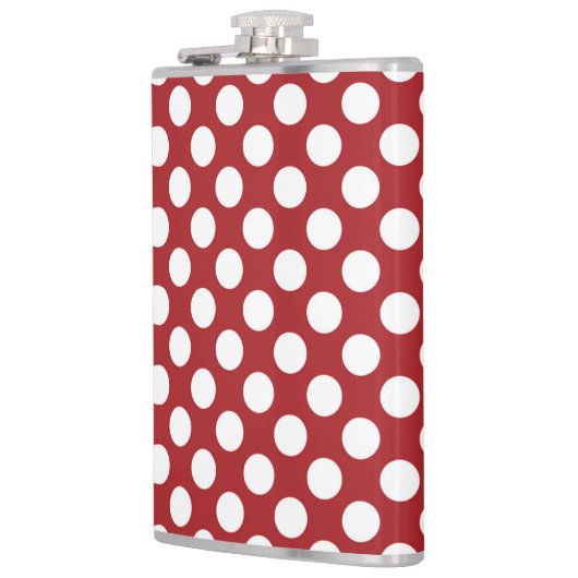 Red Polka Dots, Polka Dot Pattern, Stippen, gedopt Heupfles (Links)