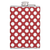 Red Polka Dots, Polka Dot Pattern, Stippen, gedopt Heupfles (Achterkant)