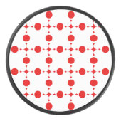 Red Polka Dots, Polka Dot Pattern, Stippen, gedopt Hockey Puck (Voorkant)