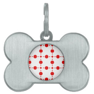 Red Polka Dots, Polka Dot Pattern, Stippen, gedopt Huisdieren Naamplaatje