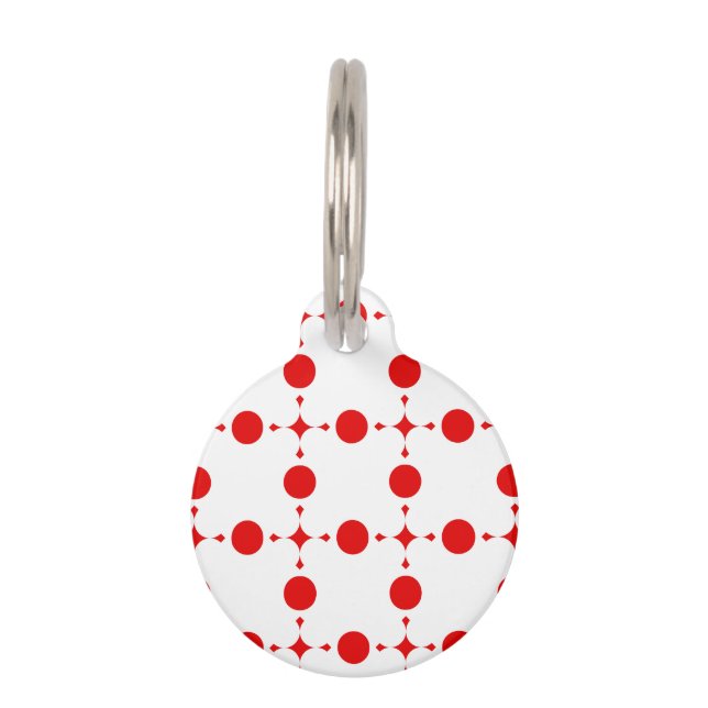 Red Polka Dots, Polka Dot Pattern, Stippen, gedopt Huisdierpenning (Voorkant)