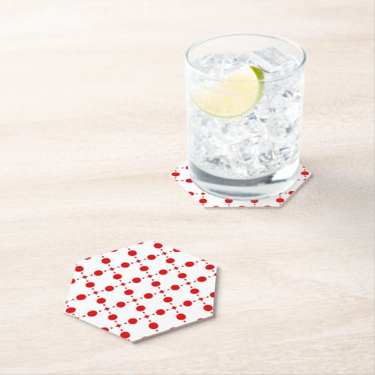 Red Polka Dots, Polka Dot Pattern, Stippen, gedopt Kartonnen Onderzetters (Insitu)