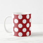 Red Polka Dots, Polka Dot Pattern, Stippen, gedopt Koffiemok (Links)