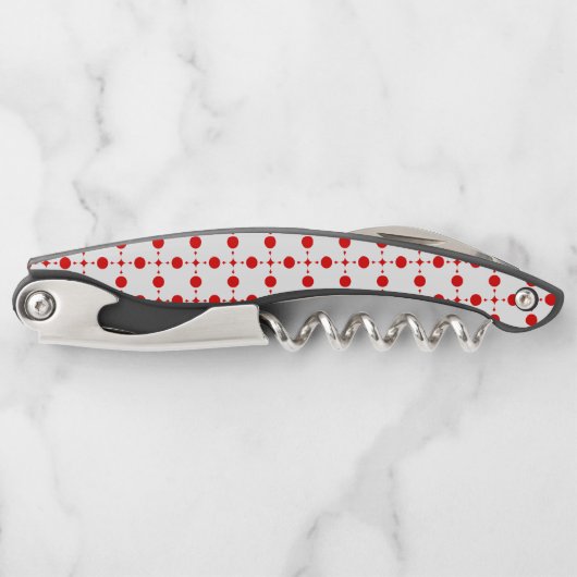 Red Polka Dots, Polka Dot Pattern, Stippen, gedopt Kurkentrekker (Voorkant)