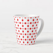 Red Polka Dots, Polka Dot Pattern, Stippen, gedopt Latte Mok (Rechterhoek)