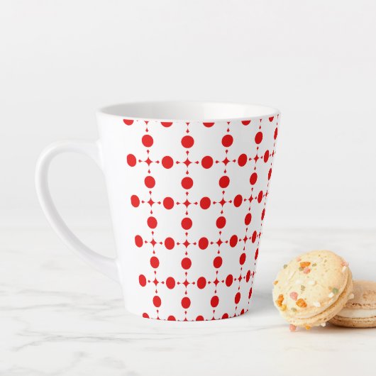 Red Polka Dots, Polka Dot Pattern, Stippen, gedopt Latte Mok (In situ)