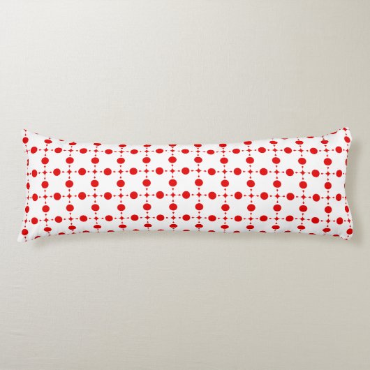 Red Polka Dots, Polka Dot Pattern, Stippen, gedopt Lichaamskussen (Voorkant)
