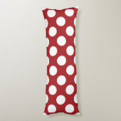 Red Polka Dots, Polka Dot Pattern, Stippen, gedopt Lichaamskussen (Achterkant (Verticaal))