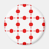 Red Polka Dots, Polka Dot Pattern, Stippen, gedopt Magneet (Voorkant)