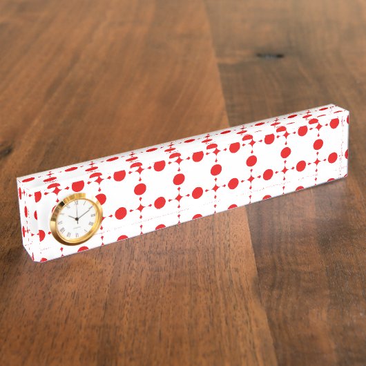 Red Polka Dots, Polka Dot Pattern, Stippen, gedopt Naambordje (Zijkant)