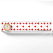 Red Polka Dots, Polka Dot Pattern, Stippen, gedopt Naambordje (Voorkant)