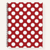 Red Polka Dots, Polka Dot Pattern, Stippen, gedopt Notitieboek (Voorkant)